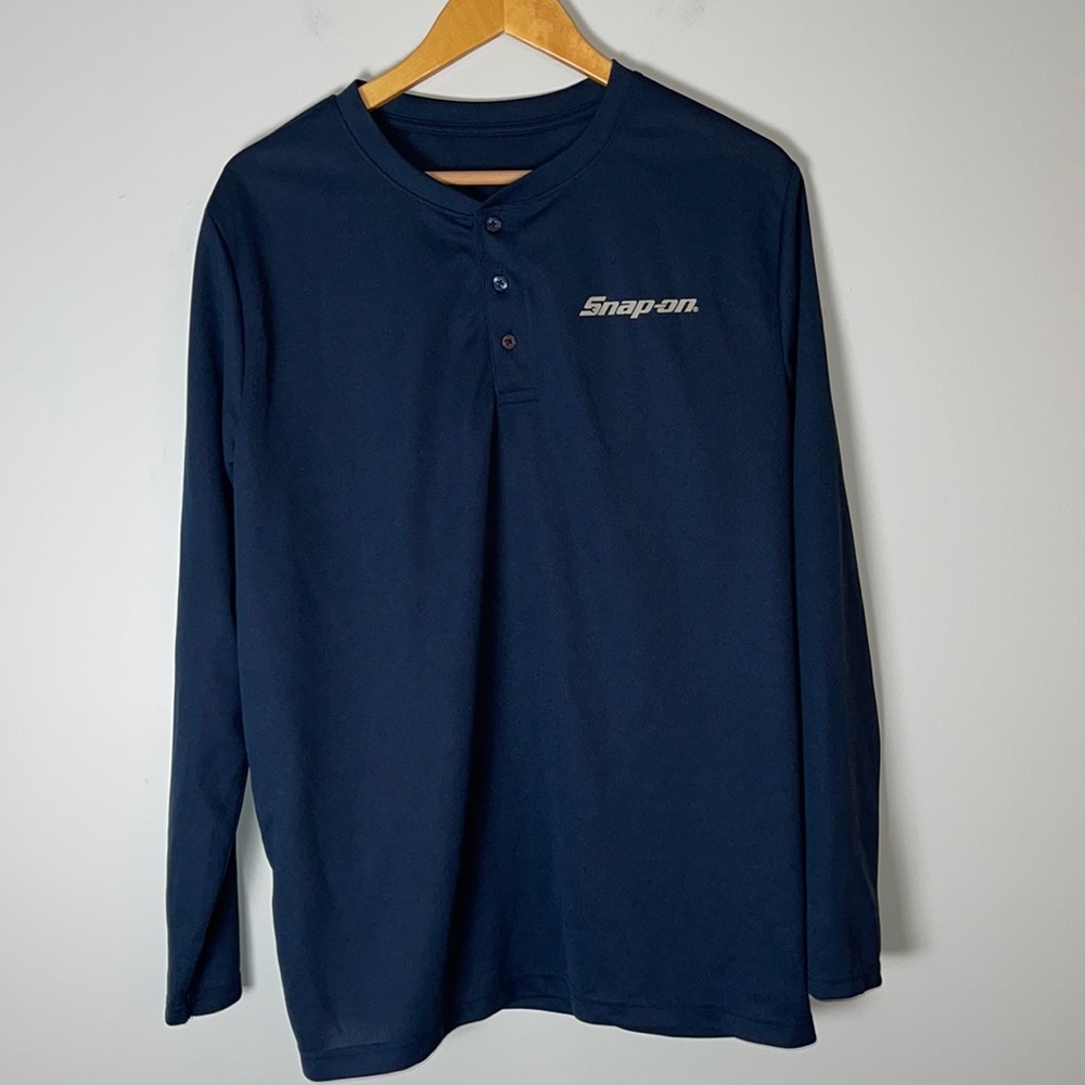 Snap On Blue Shirt Long Sleeve Large